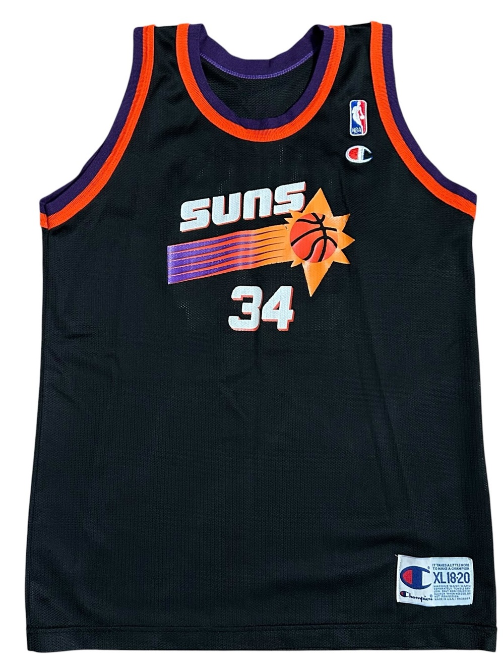 Vintage Champion Pheonix‎ Suns Charles Barkley #34 Jersey Black Youth XLarge USA